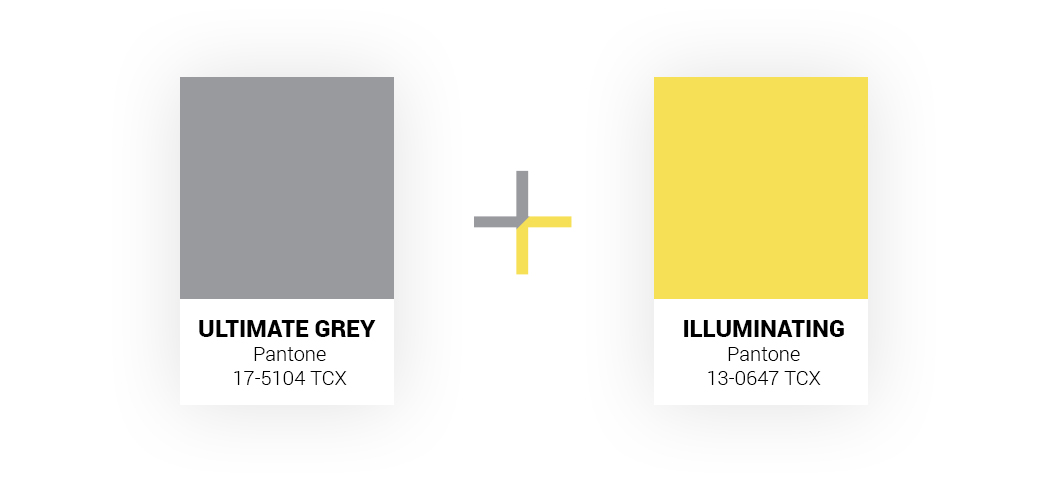 PANTONE 17-5104 Ultimate Grey PANTONE 13-0647 Illuminating