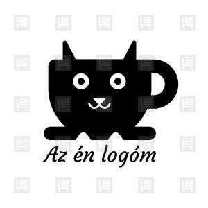 Kávéház kávé zoo macska logó - Fekete
