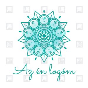 Mandala hatha jóga flow astanga logó - Kék