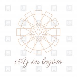 Építésziroda geometrikus rózsaablak logó - Arany