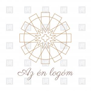 Építésziroda geometrikus rózsaablak logó - Barna