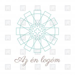 Építésziroda geometrikus rózsaablak logó - Kék