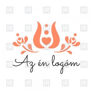 Gépi hímzés emblémázás magyar motívum tulipán logó - Narancssárga