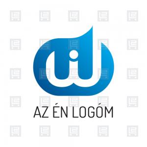 W monogram modern betű logó  - Kék