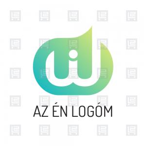 W monogram modern betű logó  - Zöld