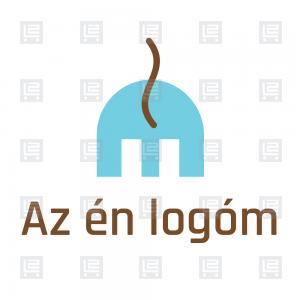 Absztrakt elefánt M betű monogram logó - Kék