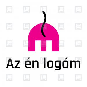 Absztrakt elefánt M betű monogram logó - Rózsaszín