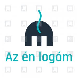 Absztrakt elefánt M betű monogram logó - Kék