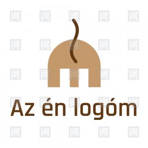 Absztrakt elefánt M betű monogram logó - Barna