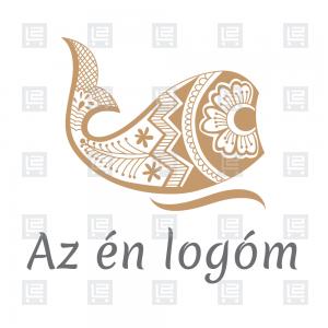 Modern hal hímzett népi motívum logó - Arany