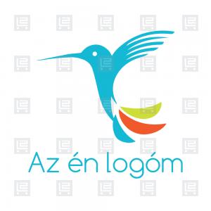 Repülő kolibri kismadár logó - Kék