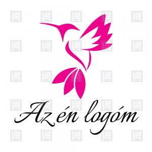 Trochilidae kolibri rajzos madár logó - Rózsaszín