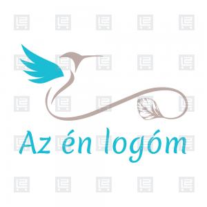 Hím levélfarkú csodakolibri madár logó - Kék