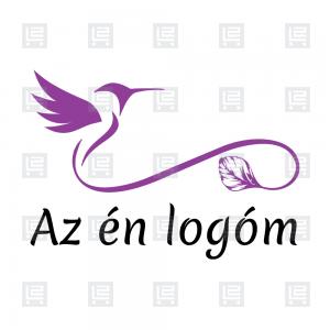 Hím levélfarkú csodakolibri madár logó - Lila