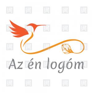 Hím levélfarkú csodakolibri madár logó - Narancssárga