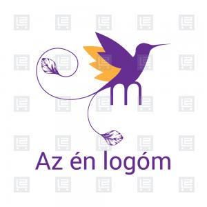 Kolibri madár M monogram betűlogó - Lila