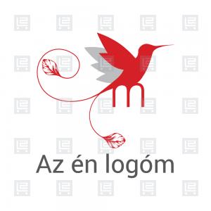 Kolibri madár M monogram betűlogó - Vörös