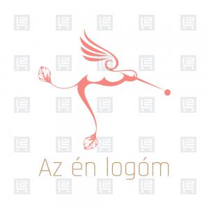 Kolibri madár modern logó - Rózsaszín