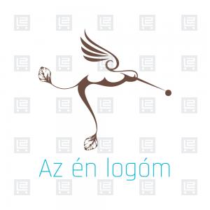 Kolibri madár modern logó - Barna