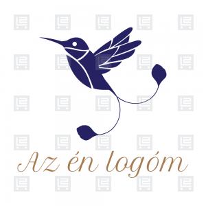 Mozaik kolibri madár logó - Lila