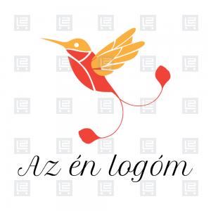 Mozaik kolibri madár logó - Narancssárga