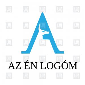 Egyiptom Anubisz isten A betű monogram logó - Kék