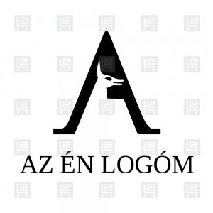 Egyiptom Anubisz isten A betű monogram logó - Fekete