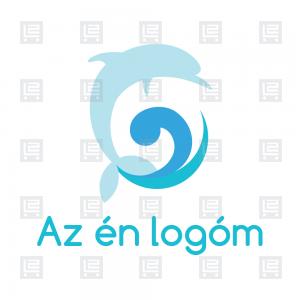 Delfin tenger delfinekkel úszás logó - Kék