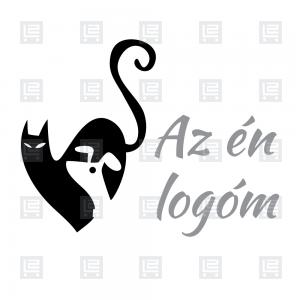 Cica macska kutya állatmenhely logó - Fekete