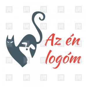 Cica macska kutya állatmenhely logó - Szürke