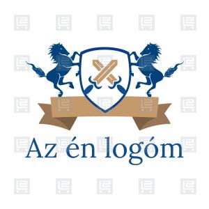 Lovas címer kard pajzs logó - Kék