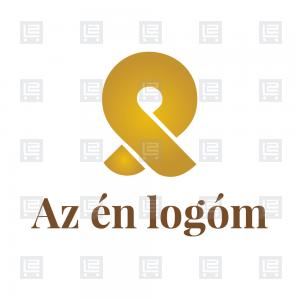 Q betű monogram szalag logó - Arany
