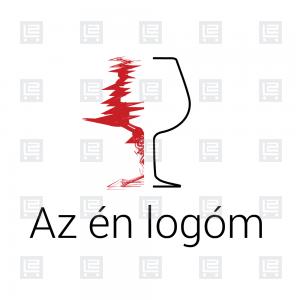 Borospohár modern rajzolt logó - Vörös