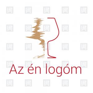 Borospohár modern rajzolt logó - Arany