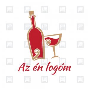 Vidéki borkóstoló boros gasztro logó - Vörös