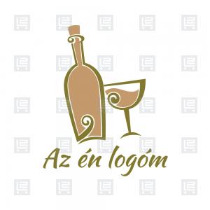 Vidéki borkóstoló boros gasztro logó - Arany