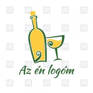 Vidéki borkóstoló boros gasztro logó - Sárga