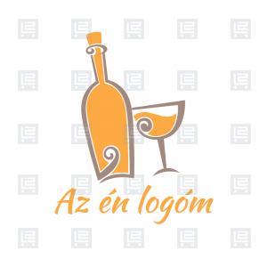 Vidéki borkóstoló boros gasztro logó - Narancssárga