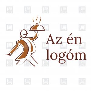 Gasztronómia pincér logó - Barna
