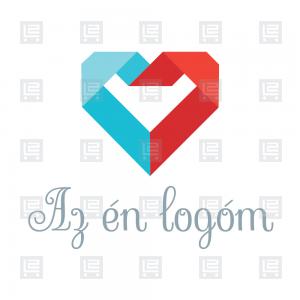 Szív origami papírhajtogatás kézműves logó - Sokszínű