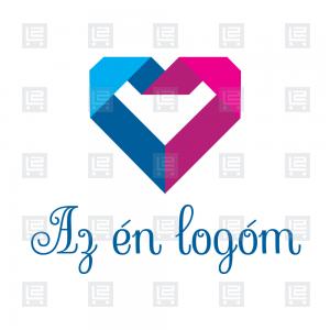 Szív origami papírhajtogatás kézműves logó - Sokszínű