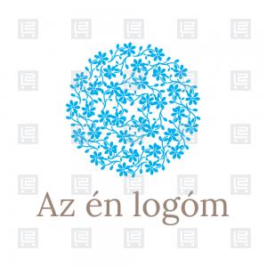 Esküvői virág dekoráció logó - Kék