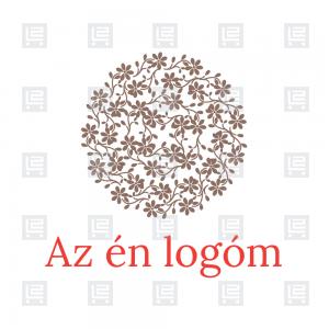 Esküvői virág dekoráció logó - Barna