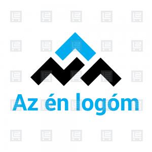 Minimál A betű piramis hegy logó - Kék