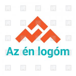 Minimál A betű piramis hegy logó - Narancssárga