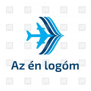 Pilótaképzés sétarepülés légifotó logó - Kék