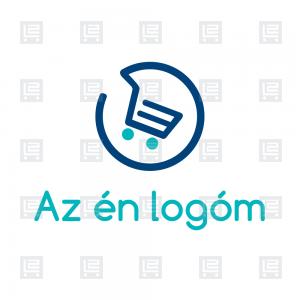 Online szupermarket élelmiszer házhozszállítás logó - Kék