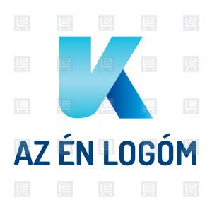 KV logó monogram tipográfia - Kék