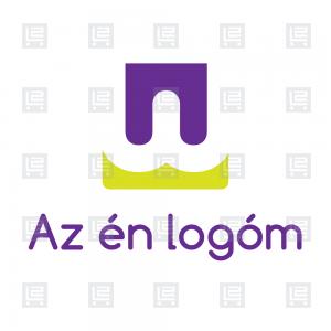 Modern WN betű monogram logó - Lila