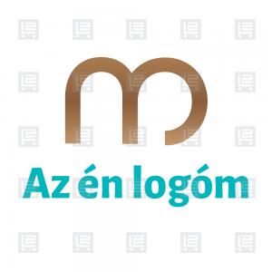 M betűlogó modern tipográfia logó - Barna
